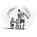 dad and little boy holding hands walking up stairs leading to heaven and wearing soccer jersey with GARCIA and number 8 tattoo design idea