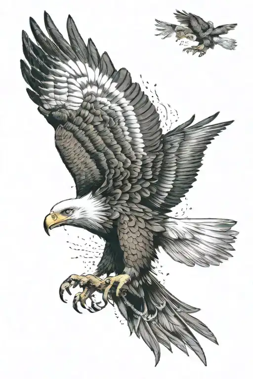 eagle flying albania croatia tattoo design idea