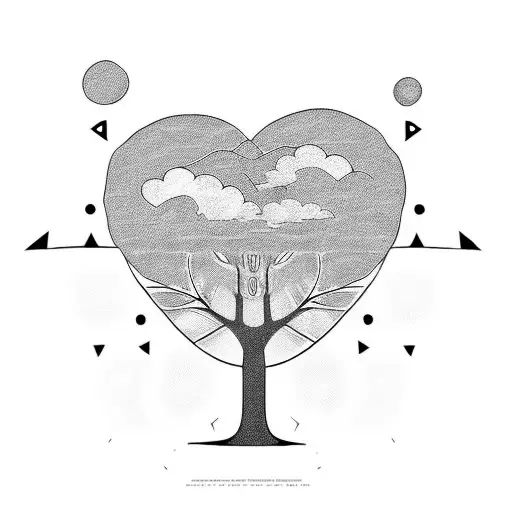 son and father and mother family tree tattoo design idea