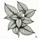 Mint leaf, calmness tattoo design idea