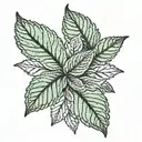 Mint leaf, calmness tattoo design idea