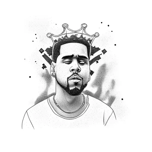 J Cole crown tattoo design idea