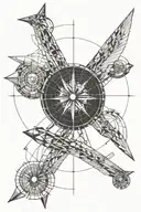 aviation and compass tattoo design idea