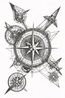 aviation and compass tattoo design idea