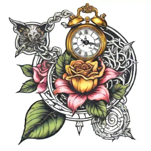 time running tattoo design idea