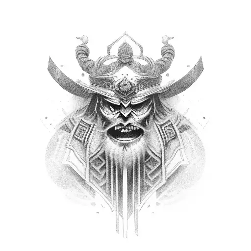 warrior jin jang tattoo design idea