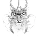 warrior jin jang tattoo design idea