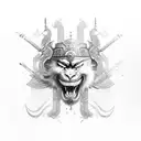 warrior jin jang tattoo design idea