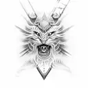 warrior jin jang tattoo design idea