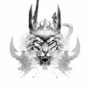 warrior jin jang tattoo design idea