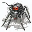 black widow spider coming down from web  tattoo design idea