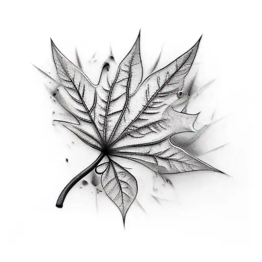 Leaf tattoo design idea