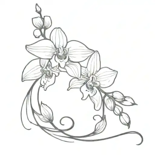 Type 1 diabetes orchid vine wrapping tattoo design idea