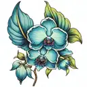 Type 1 blue orchid tattoo design idea