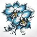 Type 1 blue orchid tattoo design idea