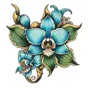 Type 1 blue orchid tattoo design idea