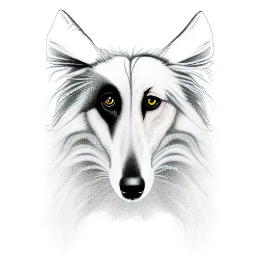 borzoi witchcraft tattoo design idea