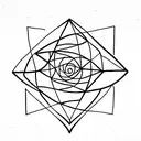 spiral galaxy inside a triangle tattoo design idea