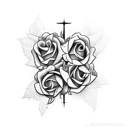 tattoo drawings of crosses with roses