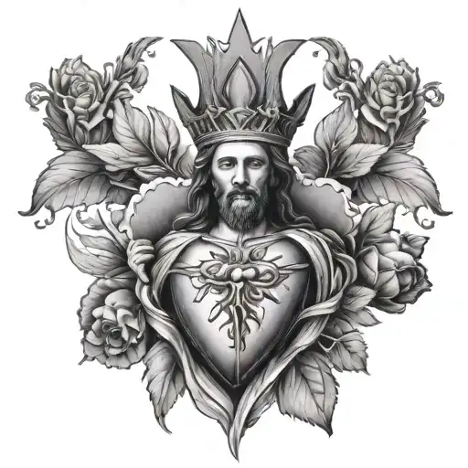 sacred heart of jesus tattoo design idea
