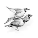 3 birds flying sketch linework tattoo design idea