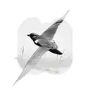 3 birds flying sketch linework tattoo design idea