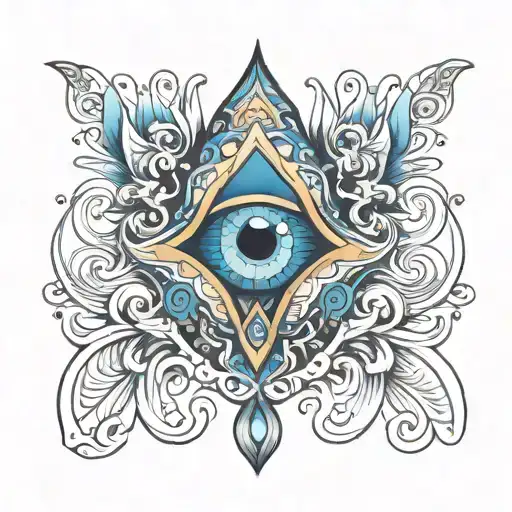 hamsa evil eye tattoo design idea
