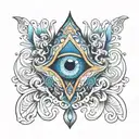 hamsa evil eye tattoo design idea