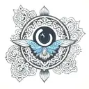 hamsa evil eye tattoo design idea