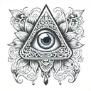 hamsa evil eye tattoo design idea