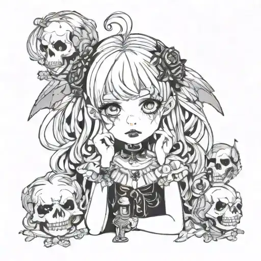 crybaby, gothic tattoo design idea
