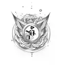 The name Zyon with roses in the background and an autism symbol in the letter Z tattoo design idea