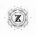 The name Zyon with roses in the background and an autism symbol in the letter Z tattoo design idea