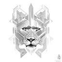 cyborg lioness tattoo design idea