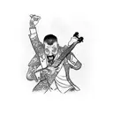 John Wick playing an ukulele tattoo design idea