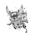 John Wick playing an ukulele tattoo design idea