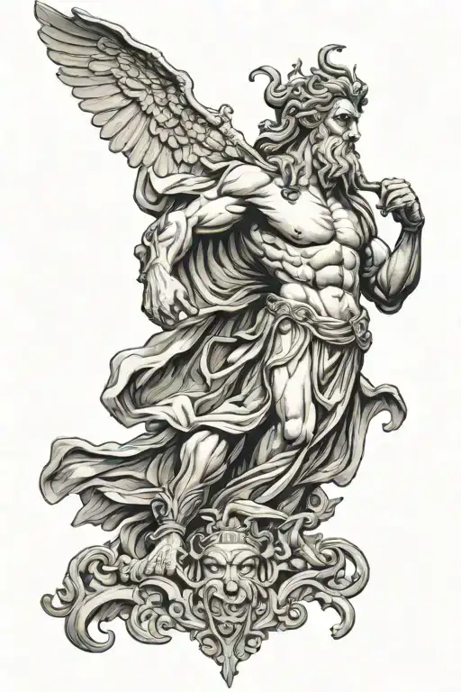 zeus hades Greek god tattoo design idea