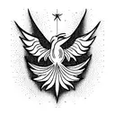 astrological phoenix tattoo design idea