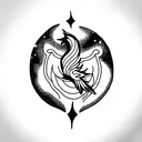 astrological phoenix tattoo design idea