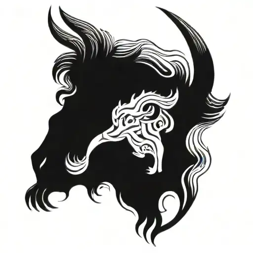 taurus morphing into capricorn zodiac sign tattoo design idea
