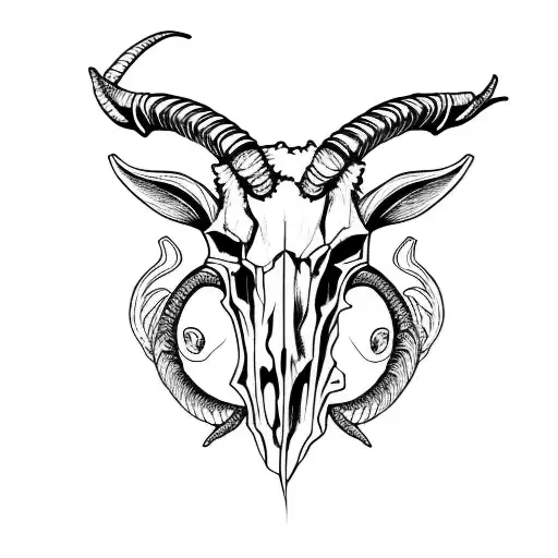 Premium Vector | Satanism baphomet goat skull demon goat head hand drawn  print or blackwork flash tattoo in engraving