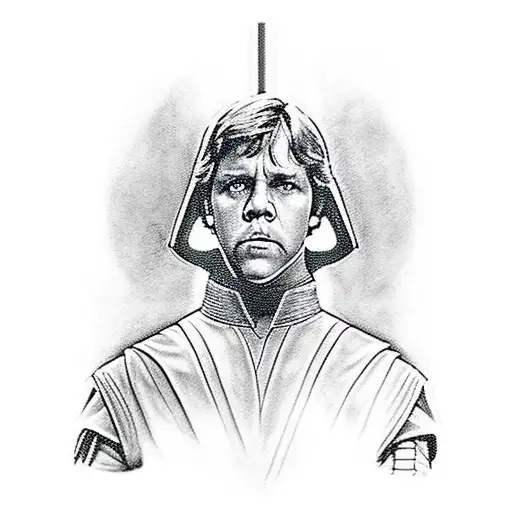 Star wars Luke Skywalker and Darth Vader duel tattoo design idea