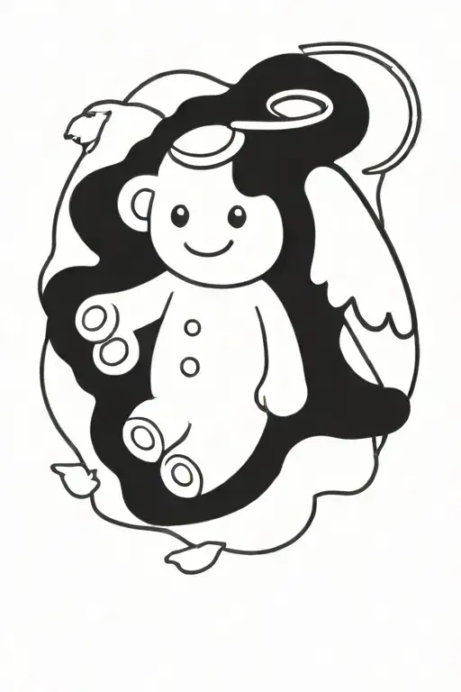 angel gummy bear with halo  tattoo design idea