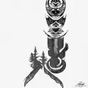 a totem pole tattoo design idea