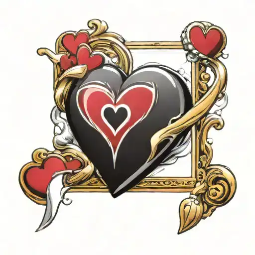 volleyball with Ace of hearts playing card and a wave crashing  tattoo design idea