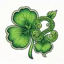 Four leaf clover with the numbers 3 and 17 in Roman numerals to the right of it  tattoo design idea