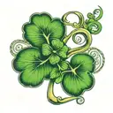 Four leaf clover with the numbers 3 and 17 in Roman numerals to the right of it  tattoo design idea