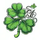 Four leaf clover with the numbers 3 and 17 in Roman numerals to the right of it  tattoo design idea