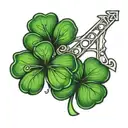 Four leaf clover with the numbers 3 and 17 in Roman numerals to the right of it  tattoo design idea
