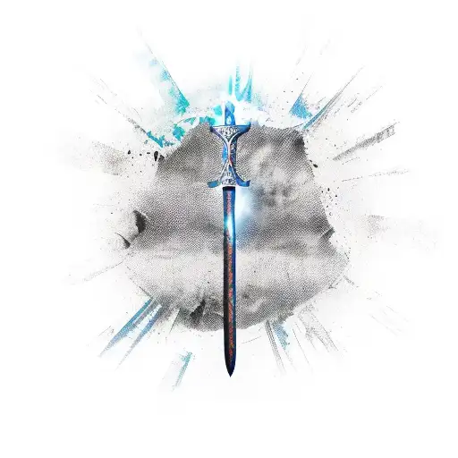 metal sword of israel tattoo design idea